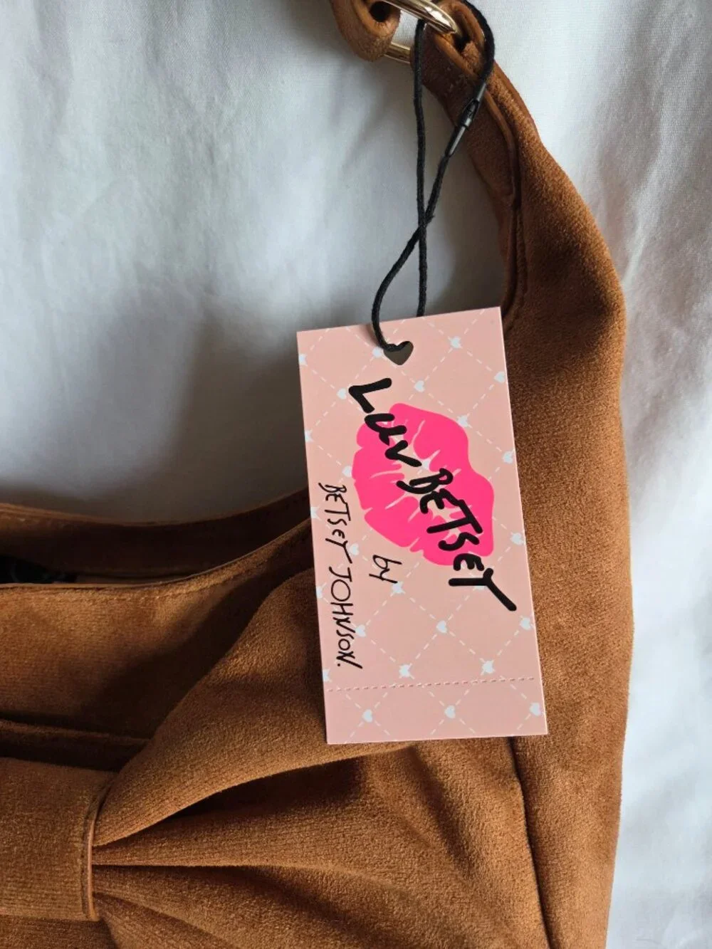 NWT  Luv Betsey by Betsey Johnson Faux Suede Bow Hobo Bag